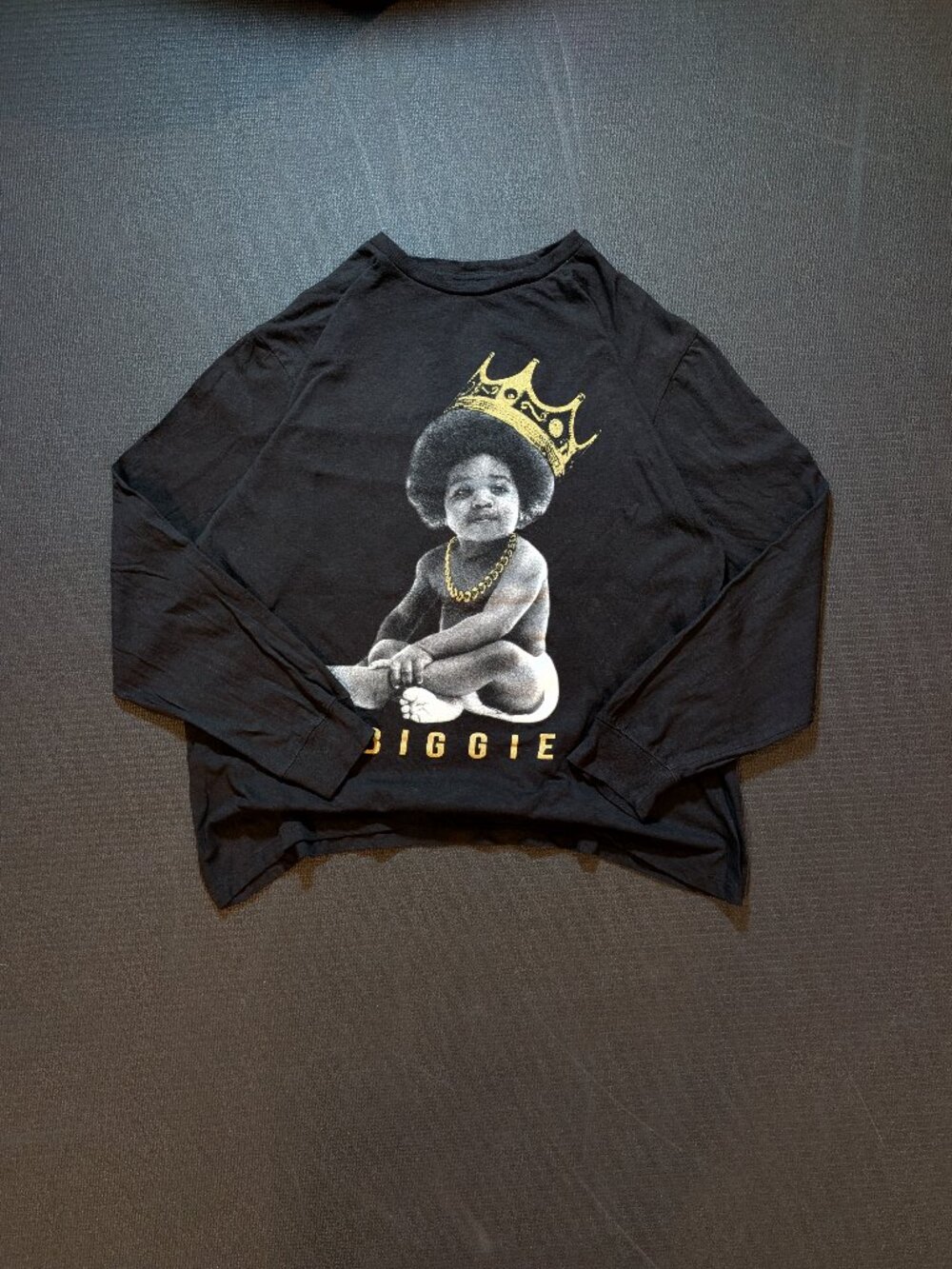 Notorious BIG Biggie Smalls Longsleeve Tee Mens L Black Hip Hop Streetwear Y2K